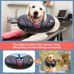 BEAUTYZOO dog-wearing-inflatable-collar-side-view demonstrates unobstructed vision and movement