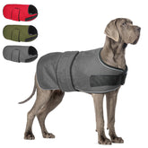 BEAUTYZOO dog winter coat gray XL back view shows waterproof shell for cold walks.