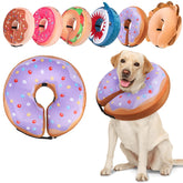 BeautyZOO Donut dog cone front view shows a soft inflatable collar for post-surgery recovery.