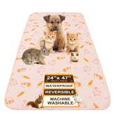BEAUTYZOO guinea pig cage liner pink top view with dual-sided design for easy reuse.