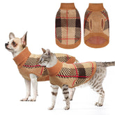 BEAUTYZOO Knitted Pullover Dog Sweater front view shows cozy warmth for small dogs.
