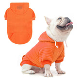 BEAUTYZOO small dog hoodie pockets orange M front view with snack pocket for outings