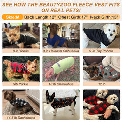 BEAUTYZOO small dog sweater back view shows D-rings for leash