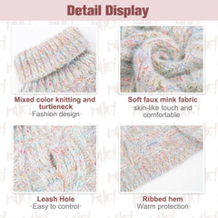 BEAUTYZOO Small Dog Sweater neck rib detail demonstrates snug turtleneck warmth with freedom