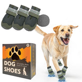 BEAUTYZOO waterproof dog shoes close-up on rugged winter exterior offering moisture protection