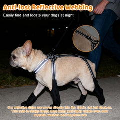 BECEMURU Winter Dog Boots magic-sticker-closure makes on-off quick.