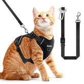 BECHTEL cat harness breathable mesh for comfortable daily walks and warm-weather wear