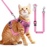 Bechtel cat harness pink breathable mesh keeps your cat cool and secure during walks