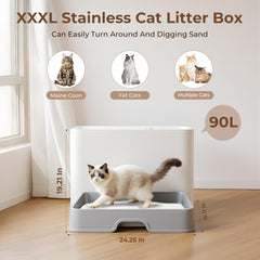 BeComfee stainless steel box with drawer simplifies scooping and maintenance.