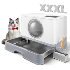 BeComfee XXXL litter box with lid offers generous space for large cats and multi cat homes.