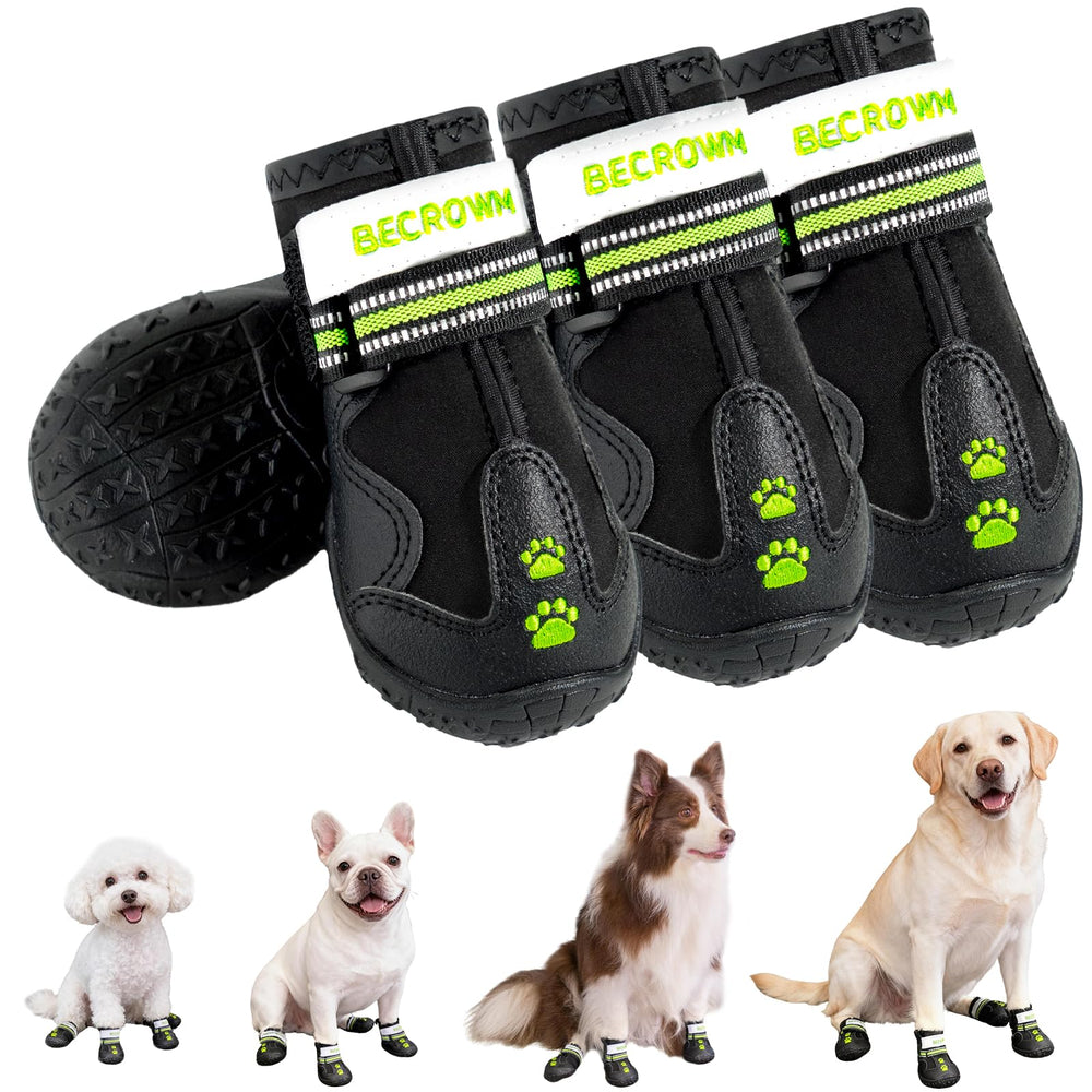 BECROWM dog shoes waterproof-winter-walks keep paws dry during snowy strolls.