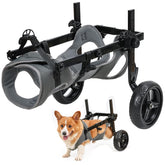 BECROWM dog wheelchair side view with rear-wheel support for hind-leg mobility