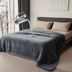 Bedding Aid waterproof throw blanket materials showcase durable, comfy flannel with protective membrane.