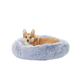 Bedfolks calming donut dog bed navy—soft plush for cozy naps.