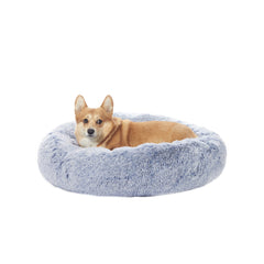 Bedfolks calming donut dog bed navy—soft plush for cozy naps.