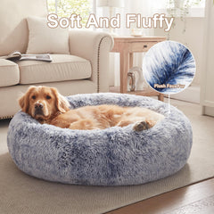 BedStill donut bed washable-cover zip detail demonstrates simple cleaning