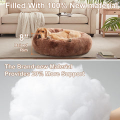 BedStill donut bed plush fur close-up shows ultra-soft texture and cozy comfort.