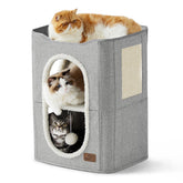Bedsure 2 Story Cat House front view showing dual hideaways for cozy retreats