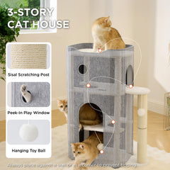 Bedsure cat condo interior view highlighting cozy hideaway cave.