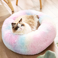 Bedsure calming cat bed anti-slip base keeps it securely in place