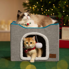 Bedsure cat bed indoor cave grey, a cozy hideaway for naps and privacy.