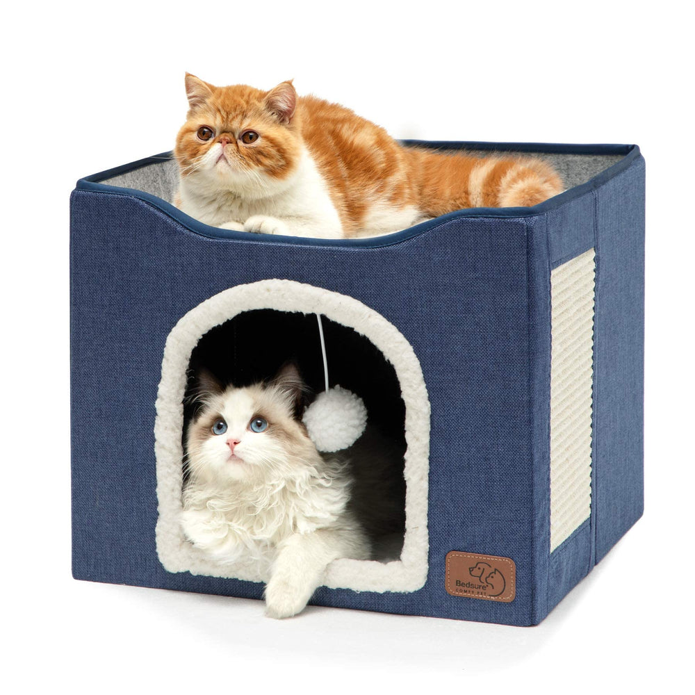 Bedsure cat bed inside cave provides a cozy hideaway for cats to nap