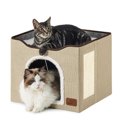 Bedsure large cat cave in brown offering a cozy hideaway for indoor cats