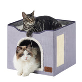 Bedsure cat beds enclosed cave side view shows a cozy hideaway for restful lounging indoors.