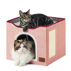 Bedsure cat beds indoor large cave front view highlights cozy hideaway for cats