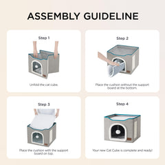 Bedsure cat beds large cave with sisal scratching board for enrichment and furniture protection.