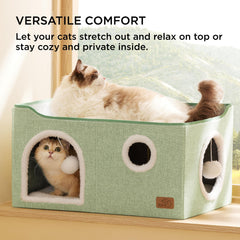 Bedsure cat cube with sisal scratching board for safe scratching