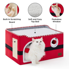 Bedsure cat house fluffy ball hanging adds playful entertainment for indoor cats.
