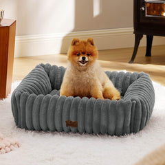 Bedsure Cute Dog Bed raised sides offer neck support for cozy naps.