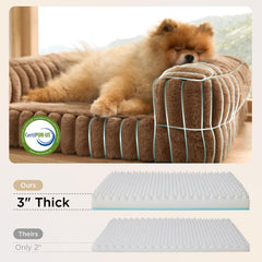 Bedsure dog bed with waterproof cover helps keep interiors dry during messy pups.
