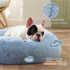 Bedsure donut bed with raised edge delivers head and neck support for restful lounging.