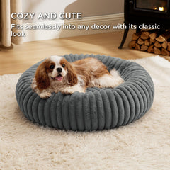 Bedsure Donut Medium Dog Bed anti-slip bottom; stable lounging.