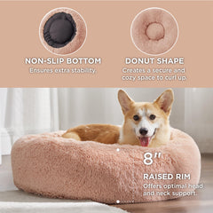 Bedsure Donut Bed closeup plush filling delivers lasting cuddly comfort for curling sleepers.