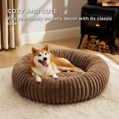 Bedsure Donut Large Dog Bed removable cover showcases easy cleaning