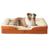 Bedsure L Plus orthopedic dog bed Ember Clay 38 front view shows sturdy support.