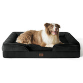 Bedsure L Plus orthopedic dog bed front view shows large lounging space.