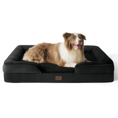 Bedsure L Plus orthopedic dog bed front view shows large lounging space.