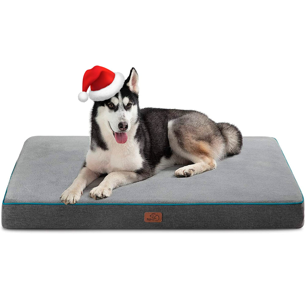 Bedsure memory-foam-dog-bed top view demonstrates plush support for joints.