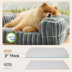 Bedsure memory-foam egg-crate detail highlights pressure relief and even weight distribution