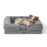 Bedsure orthopedic dog bed 28in grey exterior showcases sturdy structure for lasting comfort
