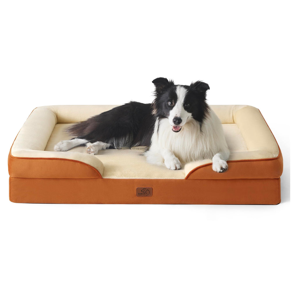 Bedsure orthopedic dog bed foam closeup shows joint-supporting foam