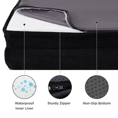 Bedsure orthopedic dog bed large 4-sided bolster promotes cozy security and plush head support.