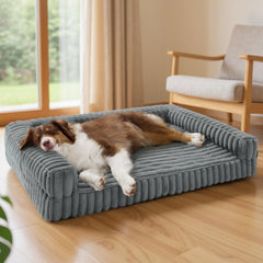 Bedsure orthopedic dog bed large memory foam front view highlights pressure relief and joint support.