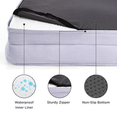 Bedsure orthopedic dog bed small lavender bolster detail showing deep head and neck support.