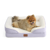 Bedsure orthopedic dog bed small lavender front view promoting joint support and restful sleep.