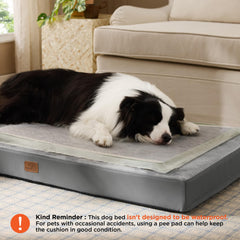 Bedsure orthopedic foam closeup highlights dense support for sturdy comfort.